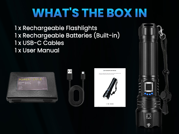 High Lumens Rechargeable Flashlights