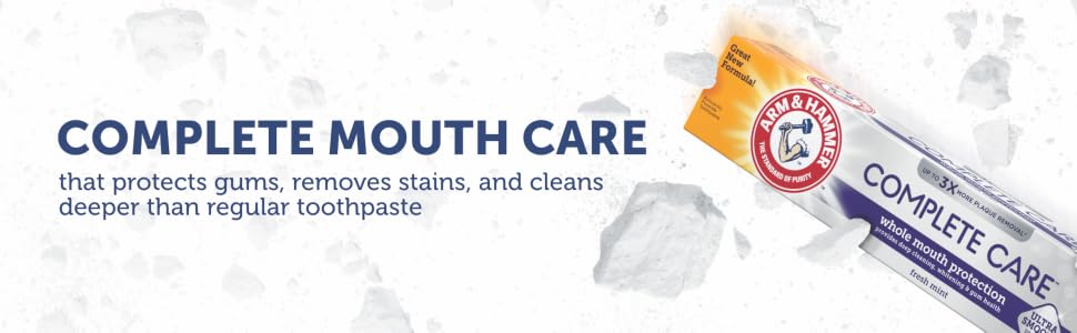 arm and hammer complete mouth care that protects gums removes stains and cleans deeper
