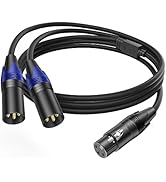 LanSenSu XLR Splitter Cable, 1 XLR Female to 2 XLR Male Patch Y Cable Balanced Microphone Splitte...