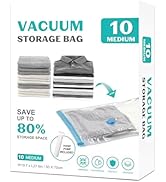 ZOESTORAGE 10 Pack Medium Vacuum Storage Bags Seal Bags for Bedding Clothing Compression Bags for...