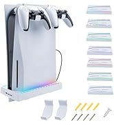 Mcbazel Wall Mount Stand for PS5, RGB Holder Wall Mount Kit for PS5 Console with Controller Holde...