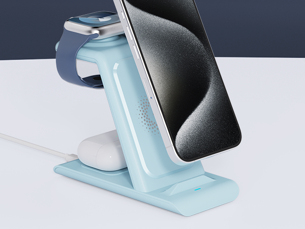 apple wireless charger, apple watch and phone charging station, wireless iphone charger