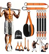 Adjustable Heavy Duty Pull Up Assistance Bands with Fabric Feet and Knee Rest - Pull Up Resistanc...