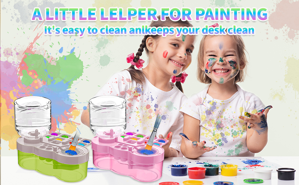 kids paint brushes, paint water dispenser
