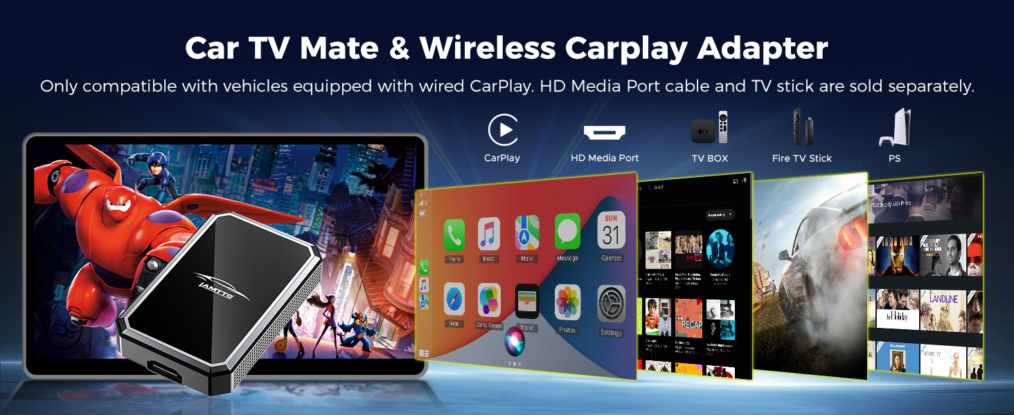 Car TV Mate &amp;amp; Wireless Carplay Adapter