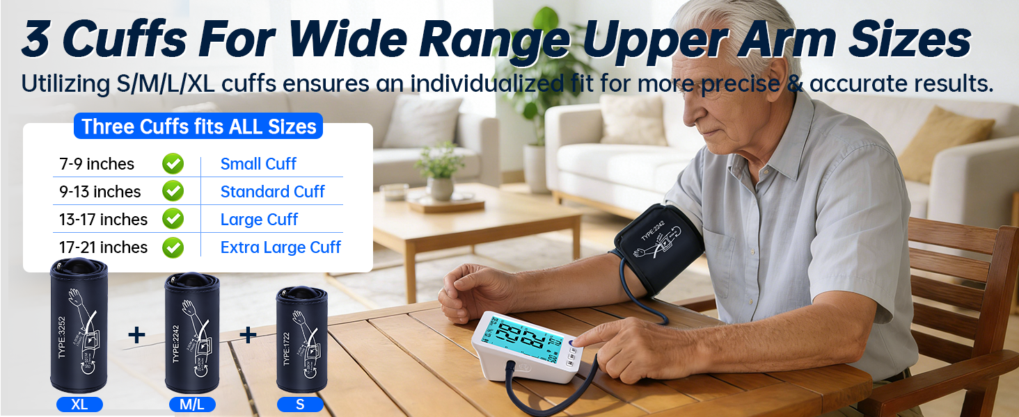 blood pressure monitor cuff sizes