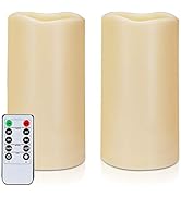 Amagic 3" x 6" Waterproof Flameless Candles for Outdoor - Battery Operated LED Pillar Candles wit...