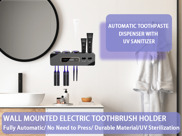 Wall-mounted bathroom toothbrush holder