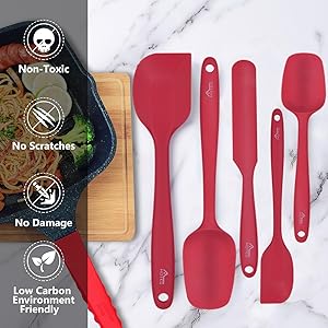 silicone spatula nonstick heat resistant bpa free cooking mixing baking dishwasher safe easy clean 