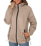 Avoogue Rain Jacket for Women Waterproof Lightweight Windbreaker Jacket with Hood Packable Rainco...