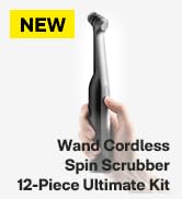 HOTO Wand Electric Spin Scrubber, Rechargeable Grout Cleaning Brush, IPX7 Full Body Waterproof B...