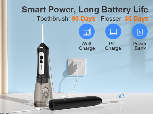 2-in-1 electric toothbrush with water flosser