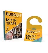 BUGGOFF - Moth Trap 7 Pack, Closet and Laundry Moth Bait and Killer Traps, with Premium Pheromone...