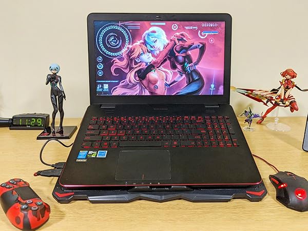 AICHESON Laptop Cooling Pad Purple Lights fan booster deck rack canddy tray cooling stand chill mat