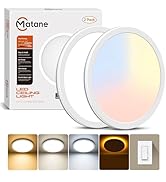 Matane 2Pack Dimmable Flush Mount Ceiling Light Fixture with Night Light, 18W 3000K/4000K/5000K S...