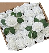 Artificial Flowers Roses with Stems for DIY Wedding Christmas Tree Bouquet Baby Shower Centerpiec...
