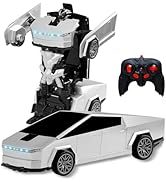 SANGQAOFU Remote Control Car Cyber-Inspired Transformer Toys Cars 2.4Ghz One-Button Deformation 3...