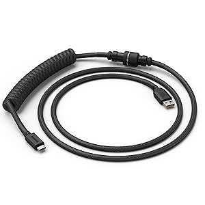coiled cable black