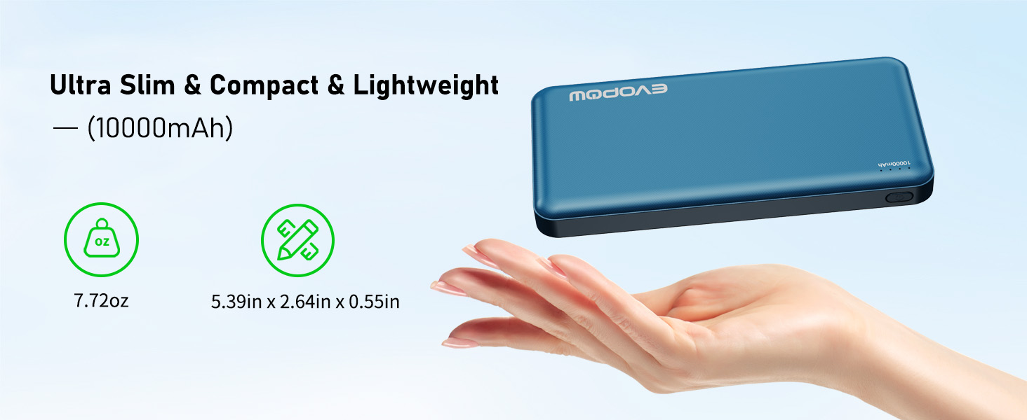 Ultra Slim &amp;amp; Compact &amp;amp; Lightweight power bank 10000mah