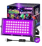 THECHAM 50W LED Black Lights IP66 Waterproof Black Light Outdoor with 6ft Plug+Switch,Flood Black...