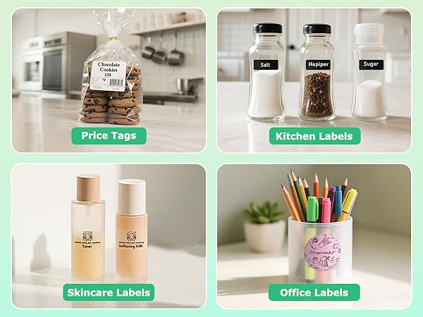 Price Tags, Kitchen Labels, Skincare Labels, Office Labels