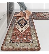 KIMODE Farmhouse Kitchen Mats,Anti Fatigue Kitchen Rugs sets of 2, Non Slip Waterproof Kitchen Fl...