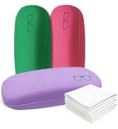 OPTIPAK Hard Shell Glasses Case – Eco-Friendly Eyeglass Holder with Microfiber Cleaning Cloth – D...