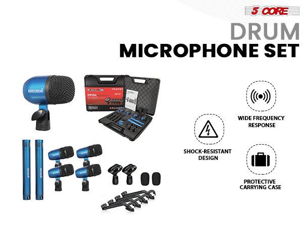 drum mic kit drum microphone set 7 piece drum set drum mic set recording studio kit percussion mic