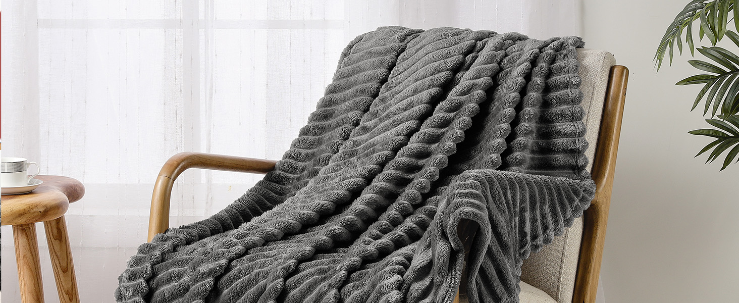 flannel throw grey