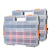EMENTOL 2PCS Toolbox Organizer Sets, 20 Removable Dividers, Durable Plastic Box, Excellent for Sc...