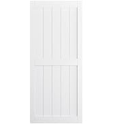 SmartStandard 36 x 84 in Sliding MDF Barn Door Pre-Drilled Ready to Assemble, Waterproof PVC Coat...