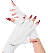 AIRSEE Premium UV Protection Gloves for Gel Manicures – UPF 50+ Fingerless Design, Anti UVA &amp; UVB...