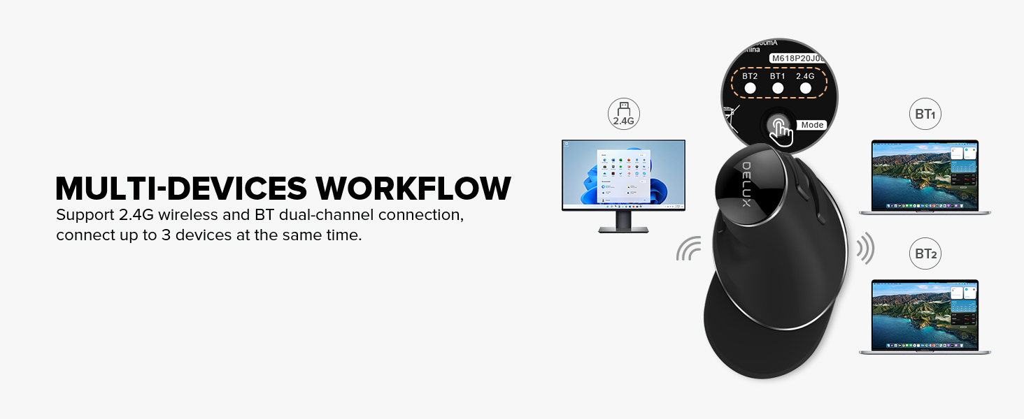 wireless bluetooth ergonomic mouse