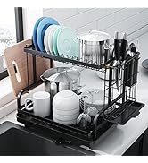 Kitsure Dish Drying Rack -Multifunctional Dish Rack, Rustproof Kitchen Dish Drying Rack with Drai...