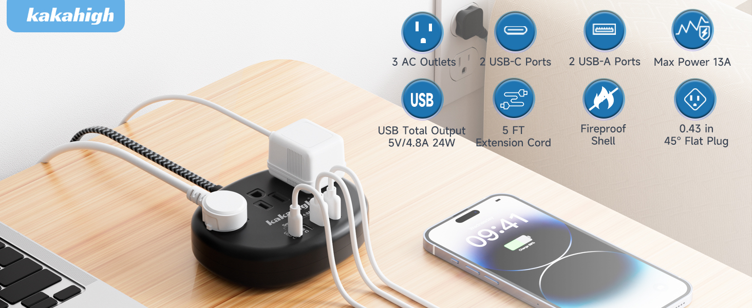 black extension cord