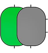 Selens Small Collapsible Backdrop Double-Sided Grey Green Screen 2-in-1 Pop Up Background with Ca...