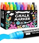 Window Chalk Markers for Glass Washable, 10 Colors Jumbo Liquid Chalk Marker with 10mm 3 in 1 Nib...