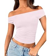 Trendy Queen Off The Shoulder Tops for Women Going Out Y2K Summer Cute Shirts Sexy 2025 Double Li...