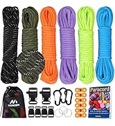 MONOBIN Reflective Paracord Kit for Bracelets Making,6 Colors 20 Feet Reflective Paracord Bulk Co...