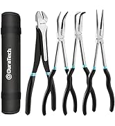 DURATECH 4 PCS Extra Long Needle Nose Pliers Set, Premium CRV Steel | 11" Long Reach Straight &amp; 9...