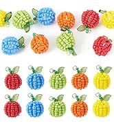 Sparkeads 10 Pcs Glass Fruit Charms Crystal Fruit Pendants Glass Pearl Beads Cute Sweet Tiny Food...