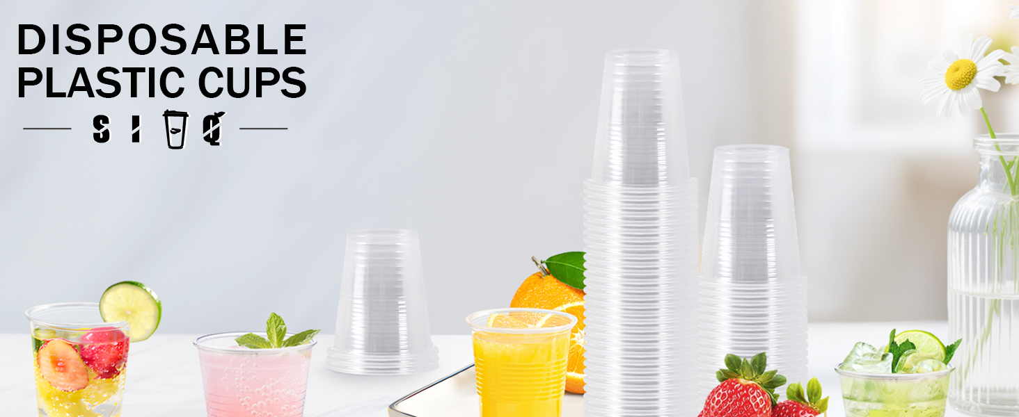 clear plastic cups
