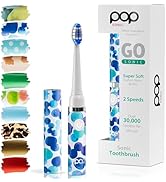 Pop Sonic Electric Toothbrush (Blue Bubble) - Travel Toothbrushes w/AAA Battery | Kids Electric T...