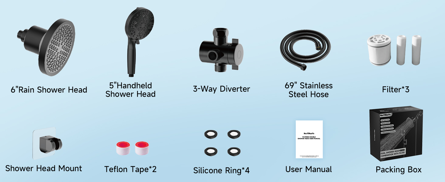 shower heads with handheld spray combo filtered dual black high pressure couple double 