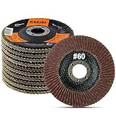 KSEIBI Aluminum Oxide 4 1/2 Inch Auto Body Flap Disc Sanding Grinding Wheel 10 Pack Type 27 (60 G...