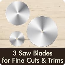 3 saw blades for cordless rotary tool, ideal for fine cuts on wood plastic metal and more