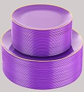 purple plastic plates