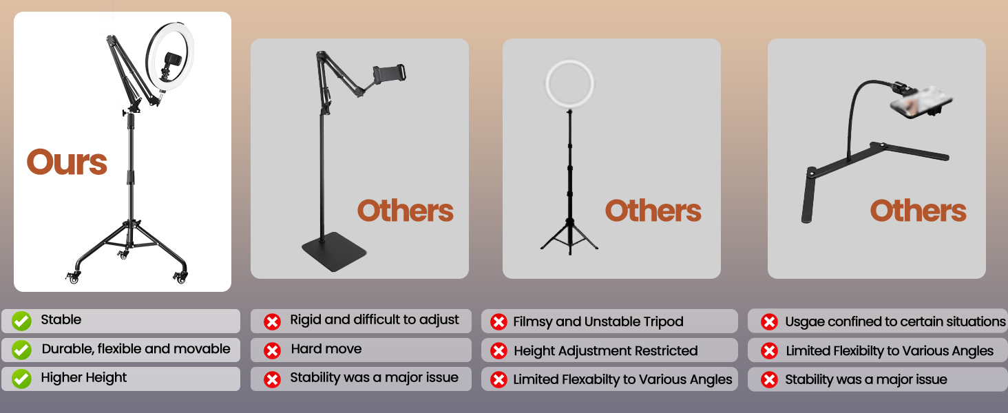 phone tripod with light