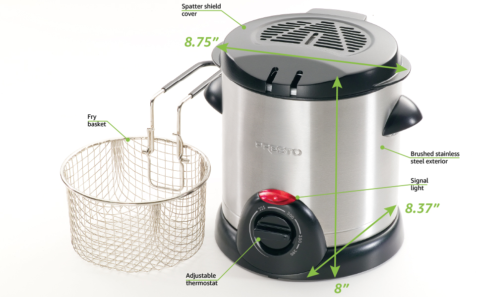 05470 Stainless Steel Electric Deep Fryer, Silver Calloutsouts