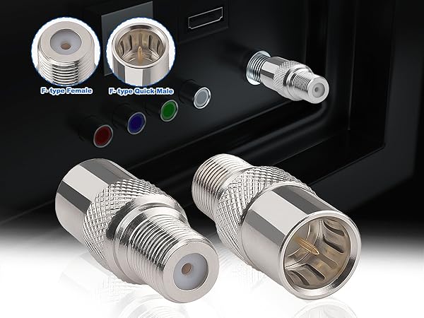 Coax Quick Connector Quick Push On Male to F Female Adapter